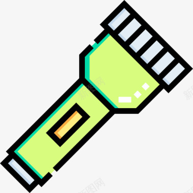 手电筒冒险70线性颜色图标图标