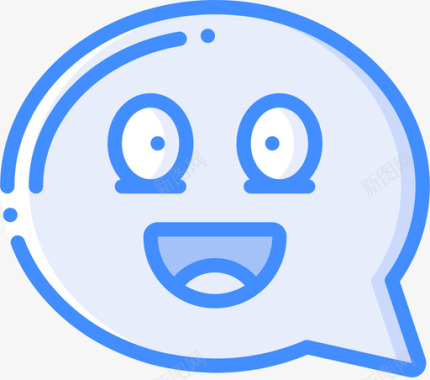 表情符号对话3蓝色图标