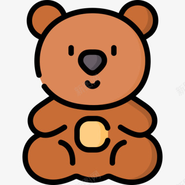 泰迪熊125岁生日直线颜色图标