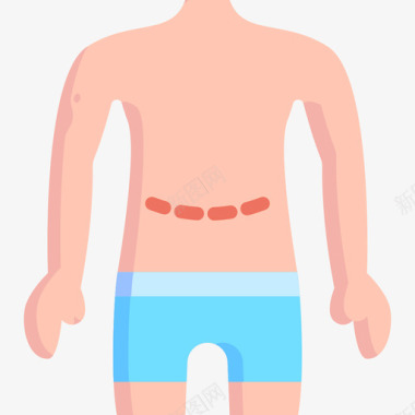 腹部成形术整形手术44扁平图标