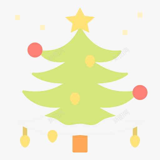 圣诞树冬季和圣诞节1扁平svg_新图网 https://ixintu.com 圣诞树 冬季 圣诞节 扁平