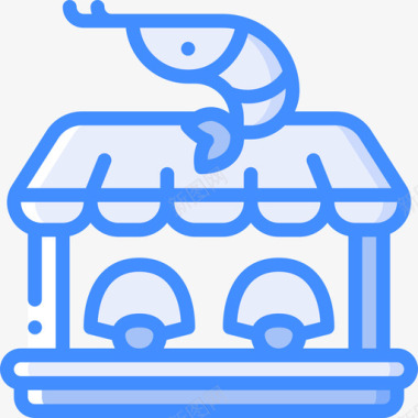 贝类酒吧市场65蓝色图标图标