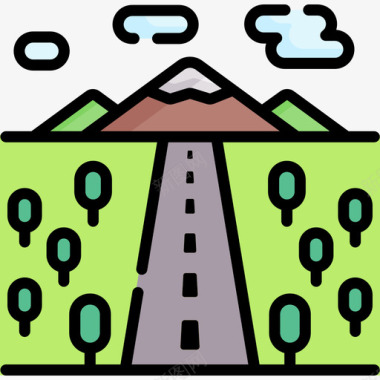 道路景观41线性颜色图标图标