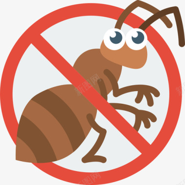 没有虫子害虫防治平坦图标图标