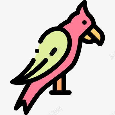 鹦鹉澳大利亚25线形颜色图标