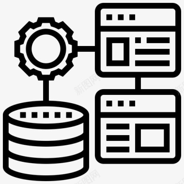 关系型数据库管理12线性图标