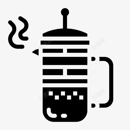 法式印刷机咖啡机固体svg_新图网 https://ixintu.com 法式 印刷机 咖啡机 固体