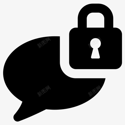 消息聊天加密svg_新图网 https://ixintu.com 消息 聊天 加密 锁定 安全