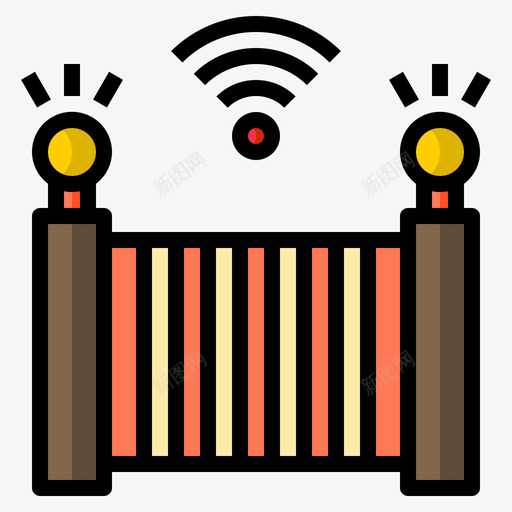 栅栏智能家居82线性颜色svg_新图网 https://ixintu.com 栅栏 智能家居 线性 颜色
