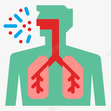 呼吸系统冠状病毒64扁平图标图标