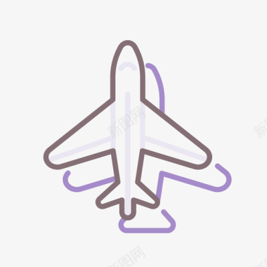 航班航空公司1线性颜色图标