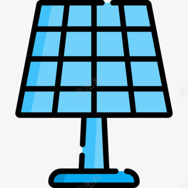 太阳能电池板工业72线性颜色图标图标