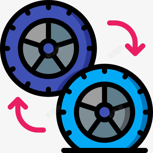 轮胎公路旅行9线性颜色图标svg_新图网 https://ixintu.com 公路 旅行 线性 轮胎 颜色