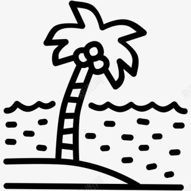 椰树椰子树海滩图标