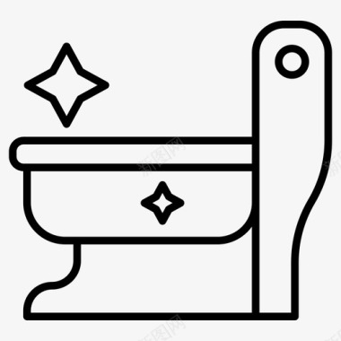 马桶浴室清洁冲水图标