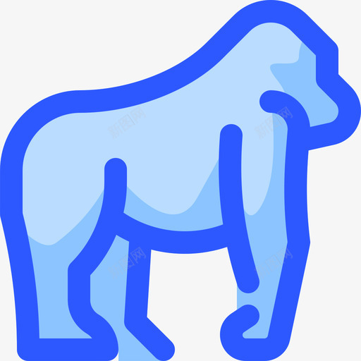 大猩猩野生动物8蓝色图标svg_新图网 https://ixintu.com 大猩猩 蓝色 野生动物