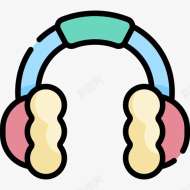 耳罩寒假11线性颜色图标