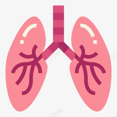 肺人体器官5扁平图标图标