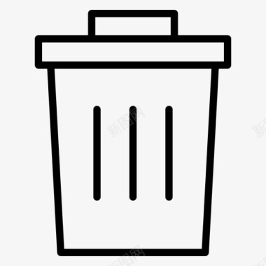 垃圾桶清洁117线性图标