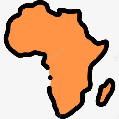 非洲非洲23线性颜色图标