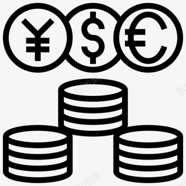 货币经济15线性图标图标