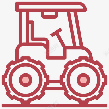 拖拉机农业79红色图标