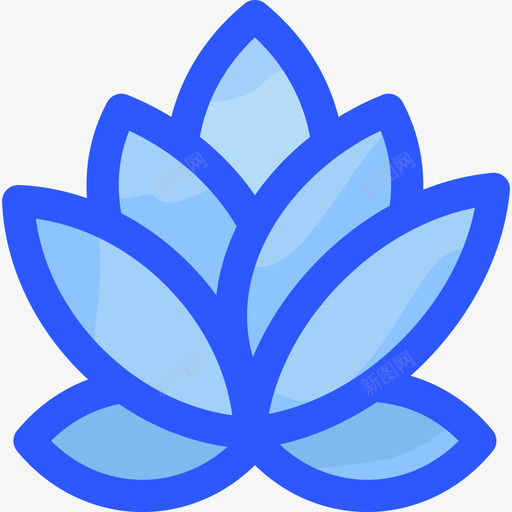 莲花花22蓝色svg_新图网 https://ixintu.com 莲花 蓝色