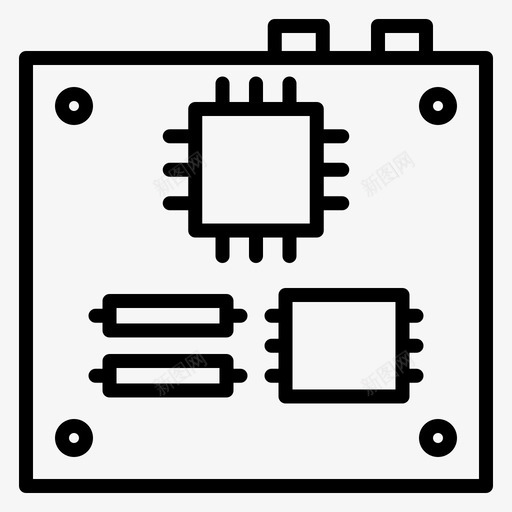 主板硬件41线性svg_新图网 https://ixintu.com 主板 硬件 线性