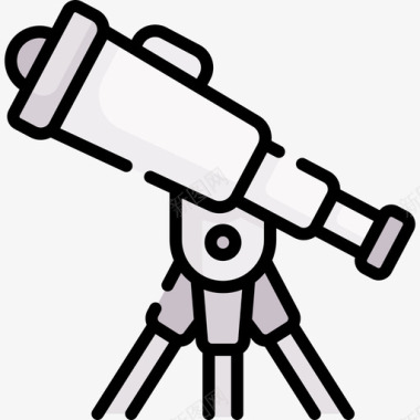 望远镜教育364线性颜色图标