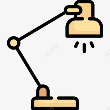 台灯高中34线性颜色图标图标