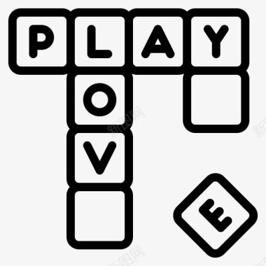 拼字游戏娱乐79线性图标