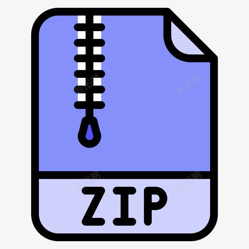 Zip文件扩展名线性颜色svg_新图网 https://ixintu.com Zip 文件 扩展名 线性 颜色