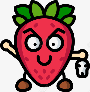草莓夜活食品1线性颜色图标图标