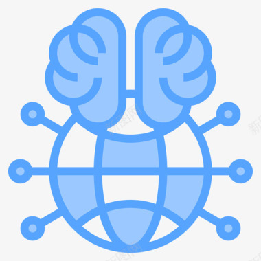 大脑人工智能99蓝色图标