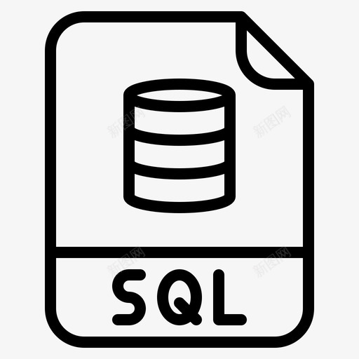 Sql文件扩展名2大纲图标svg_新图网 https://ixintu.com Sql 大纲 扩展名 文件