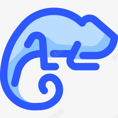 变色龙野生动物8蓝色图标图标