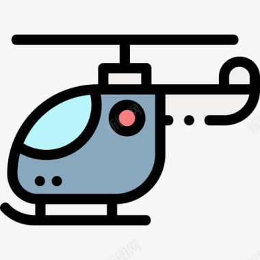 直升机新闻59线性颜色图标图标