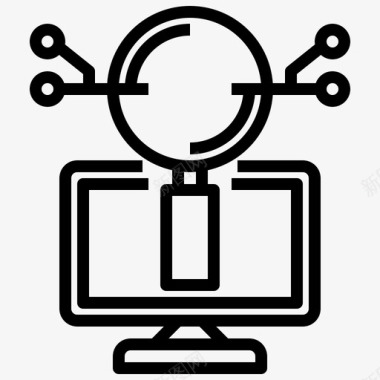 计算机商业分析6线性图标图标