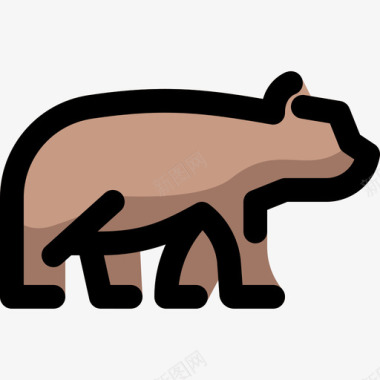 熊野生动物7线形颜色图标