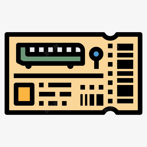 火车票公共交通17线颜色svg_新图网 https://ixintu.com 火车票 公共 交通 颜色