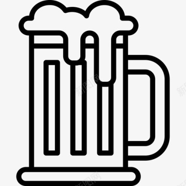 啤酒杯啤酒节55直线型图标