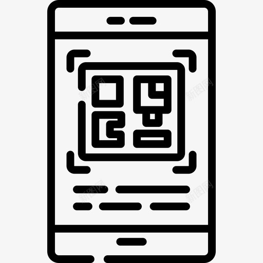 二维码触点28线性图标svg_新图网 https://ixintu.com 二维 线性 触点