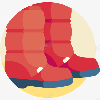 靴子冬装及配件10件扁平图标