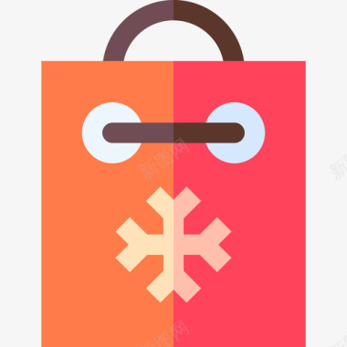 购物袋圣诞装饰8扁平图标