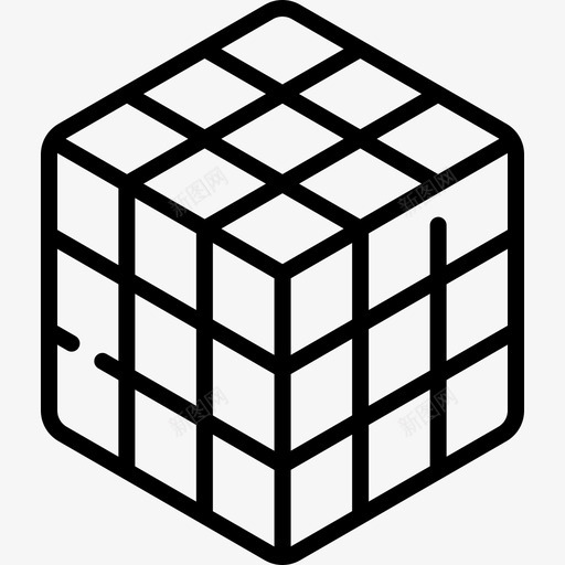 鲁比克斯立方体游戏93线性图标svg_新图网 https://ixintu.com 克斯 比克 游戏 立方体 线性
