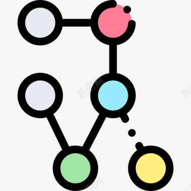 流程图信息图元素8线性颜色图标