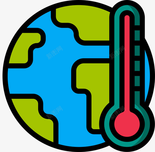 全球变暖污染41线性颜色图标svg_新图网 https://ixintu.com 全球 变暖 污染 线性 颜色