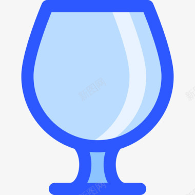 玻璃餐具蓝色图标