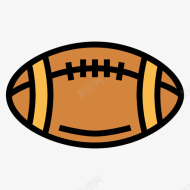 橄榄球美式足球29线形颜色图标图标