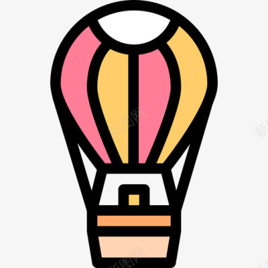 热气球澳大利亚25线性颜色图标